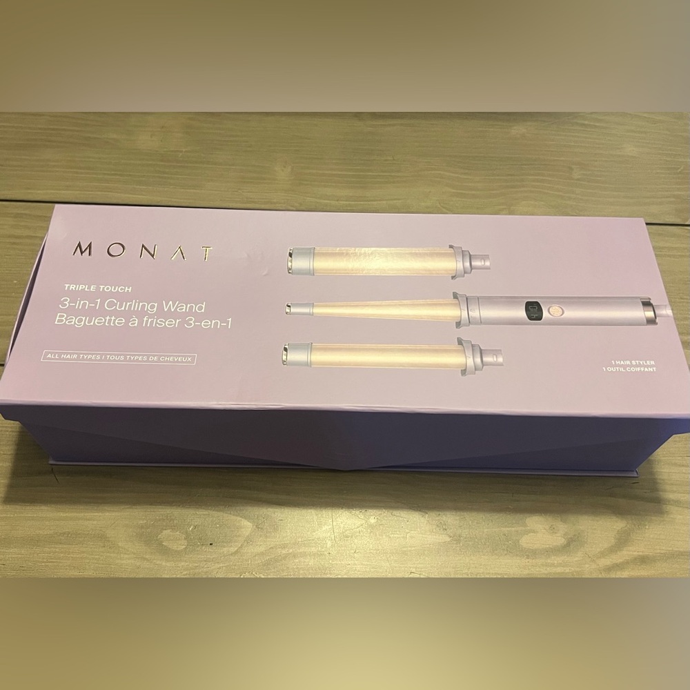 Monat Triple Touch 3-in-1 Curling Wand - Purple